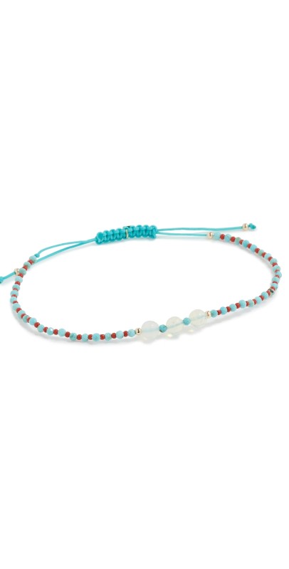 JIA JIA Levi Opal Coral Turquoise Cord Bracelet Blue Pink