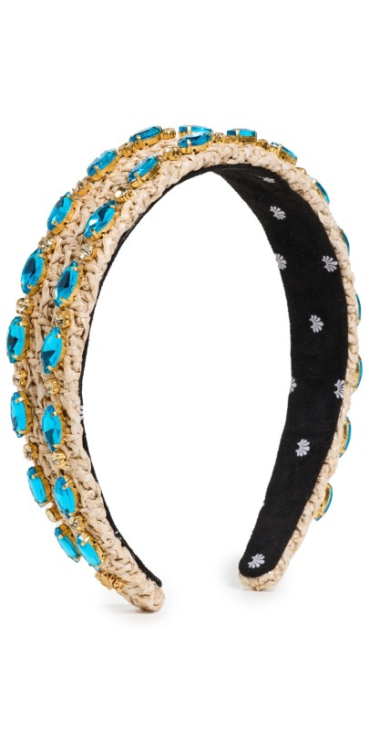 Lele Sadoughi Bessette Crystal Headband Aqua