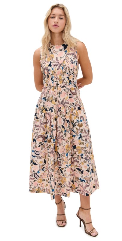 Ulla Johnson Elenora Sleeveless Midi Dress Magnolia