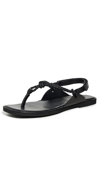 St. Agni Woven Rope Sandals Black