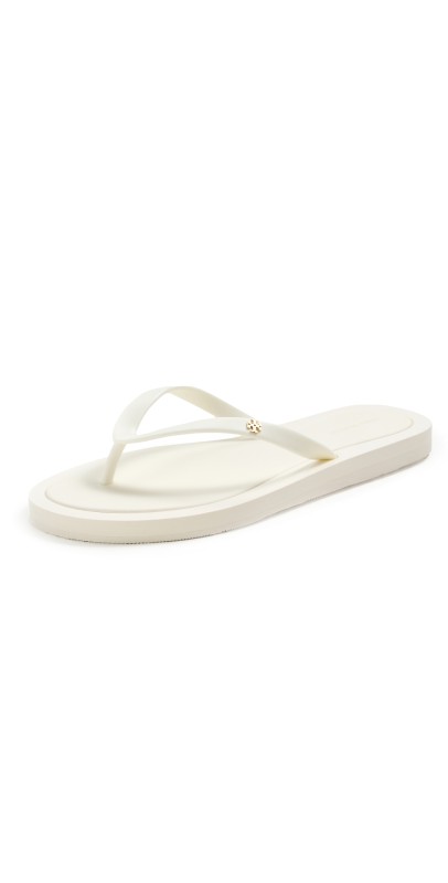 Tory Burch Kira Padded Flip Flops New Ivory/Gold