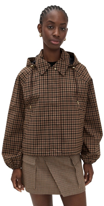 Barbour Barbour Audrey Showerproof Jacket Vicuna Gingham Check