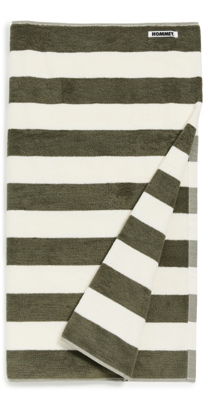 Hommey Beach Towel Matcha Stripes