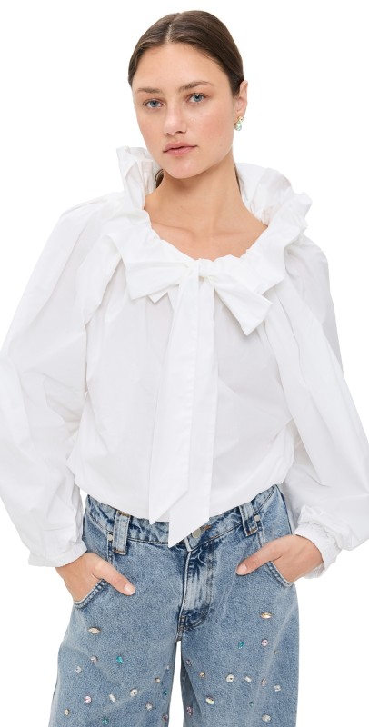 ESSENTIEL ANTWERP Haquiri Voluminous Top White
