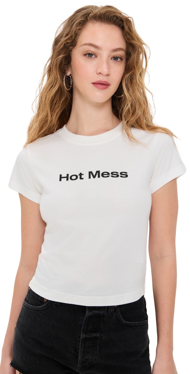 ABRAND Nepo Baby Tee Hot Mess White Sand