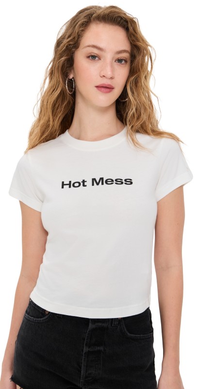 ABRAND Nepo Baby Tee Hot Mess White Sand