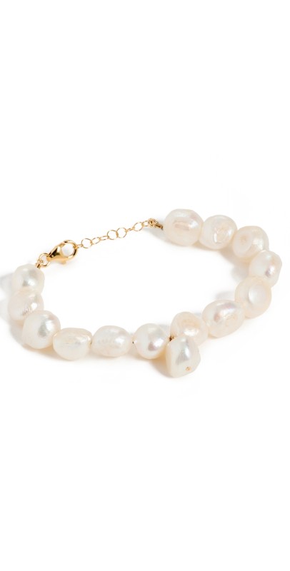 Galley Los Angeles Pearl On Pearl Drop Bracelet White Pearl