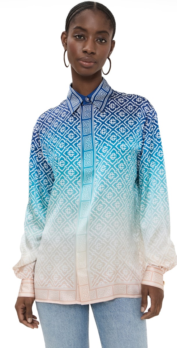 Casablanca Classic Collar Long Sleeve Shirt Blue Gradient