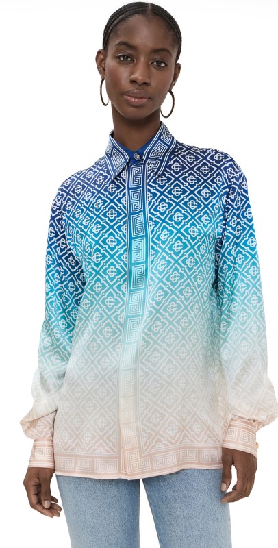 Casablanca Classic Collar Long Sleeve Shirt Blue Gradient