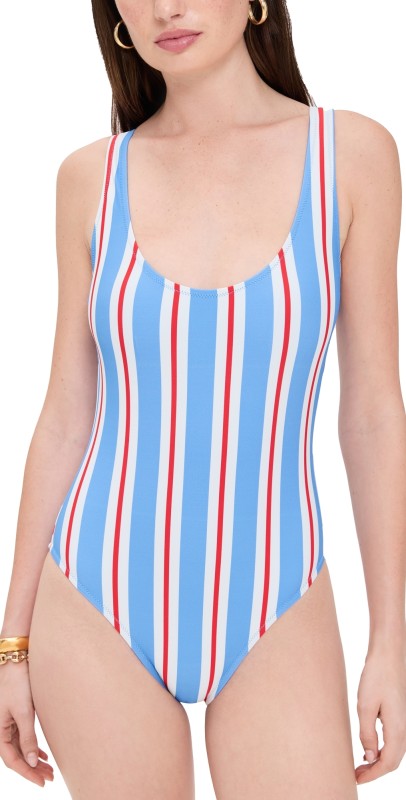 Solid & Striped The Annemarie One Piece Americana Stripe