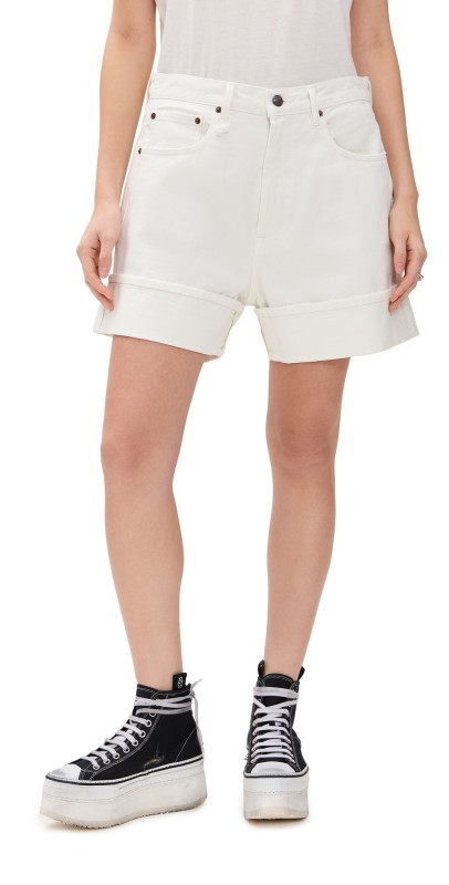 R13 Nina Shorts Bennett White Selvedge