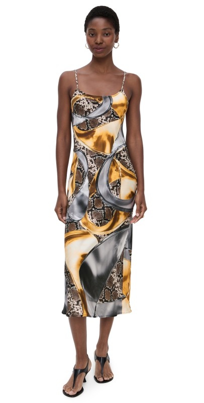 BruceGlen Python Rings Midi Slip Dress Python Rings
