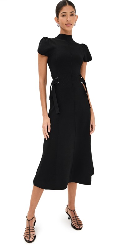 3.1 Phillip Lim Compact Rib Tulip Dress Black
