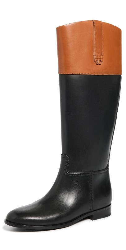 Tory Burch Riding Boots 55mm Perfect Black/Bourbon