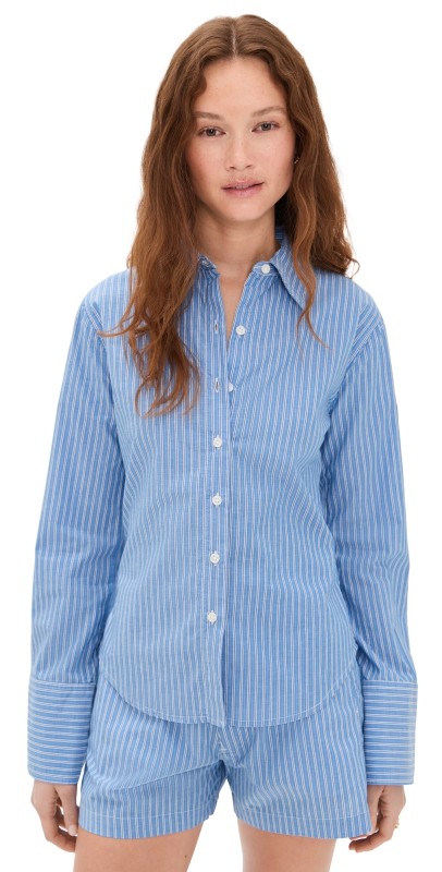DL1961 Lisette Shirt Sky Blue/White Stripe (Poplin)