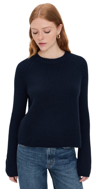 Jenni Kayne Cashmere Fisherman Crew Neck Pullover Cosmos