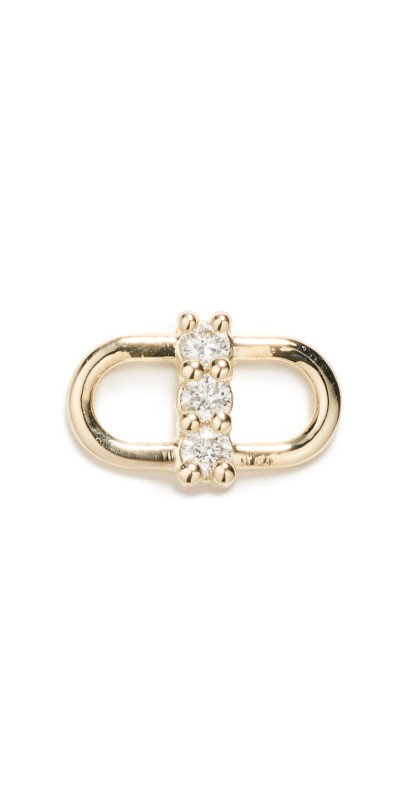 Zoe Chicco 14k Gold Diamond Open Link Single Stud Earring 14k Yellow Gold