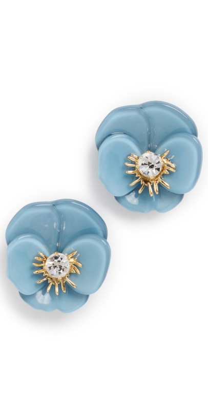 Lele Sadoughi Pansy Button Earrings Cornflower Blu