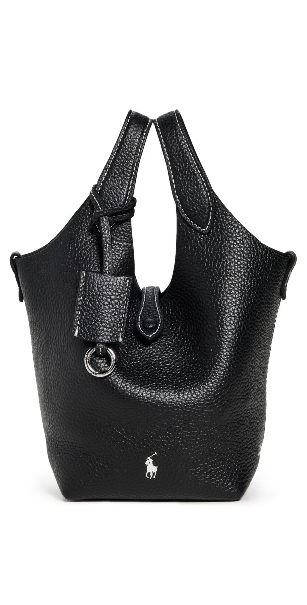 Polo Ralph Lauren Shiny Drum Pebble Crossbody Bag Black