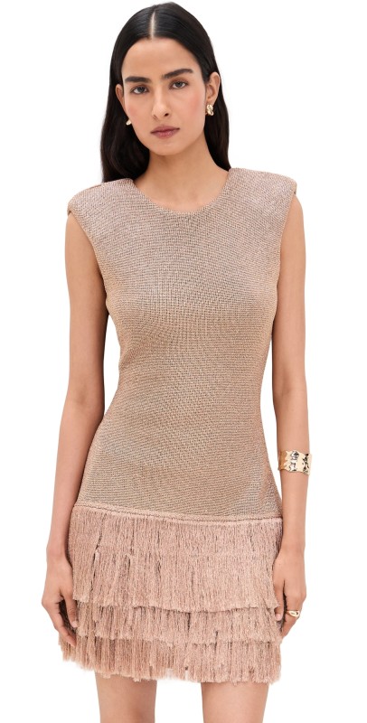 Aje Breeze Kint Mini Dress Rose Gold