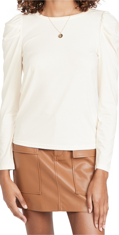 BB Dakota Sleeve Me Here Knit Long Sleeve Tee Pearl