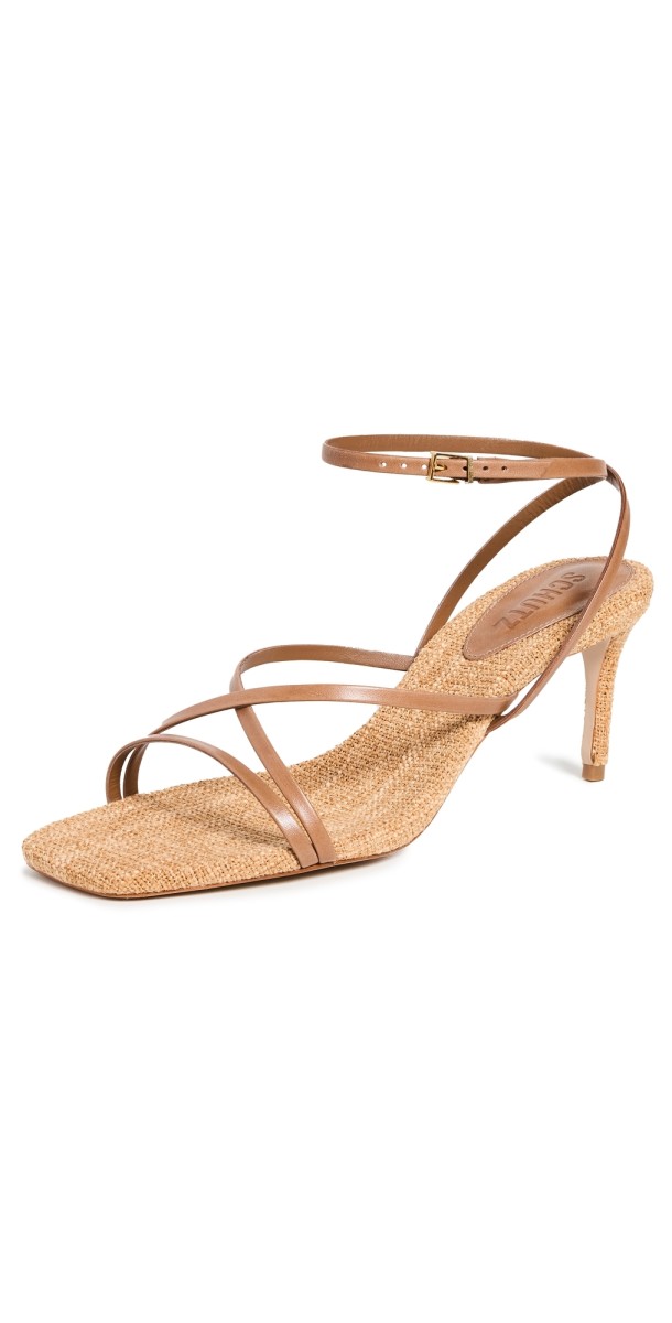 Schutz Bari Mid Sandals Caramel Coffee