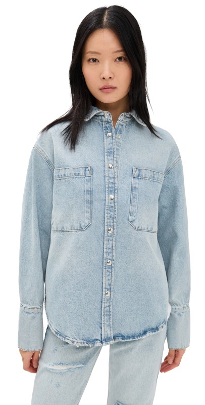 ANINE BING Dante Shirt Bleached Blue