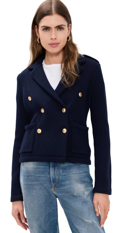 Polo Ralph Lauren Merino Sweater Blazer Hunter Navy