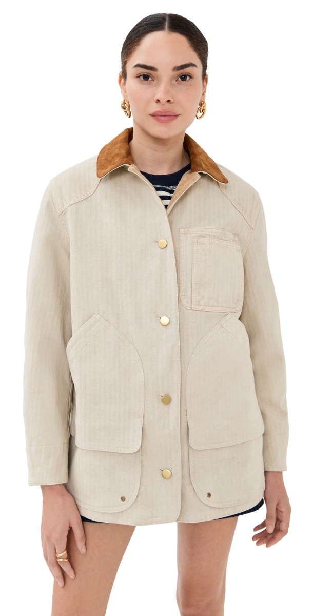 Veronica Beard ABBAS BARN JACKET Light Oatmeal