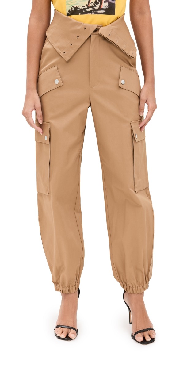 Monse Double Waistband Cargo Pants Beige
