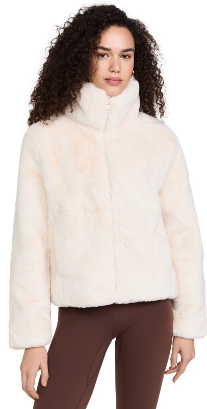 Beyond Yoga On The List Faux Fur Jacket Fresh Snow