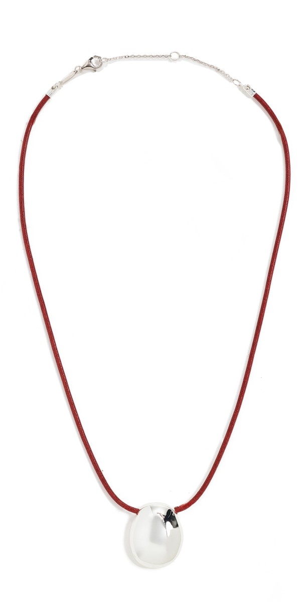 SHASHI Connor Cord Necklace Red/Silver
