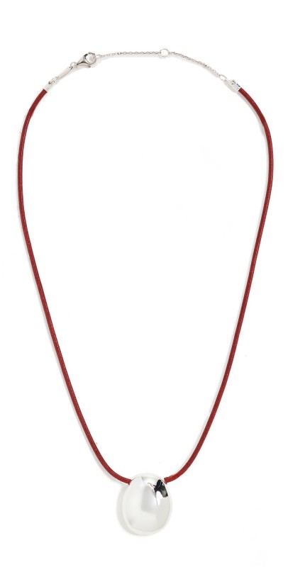 SHASHI Connor Cord Necklace Red/Silver