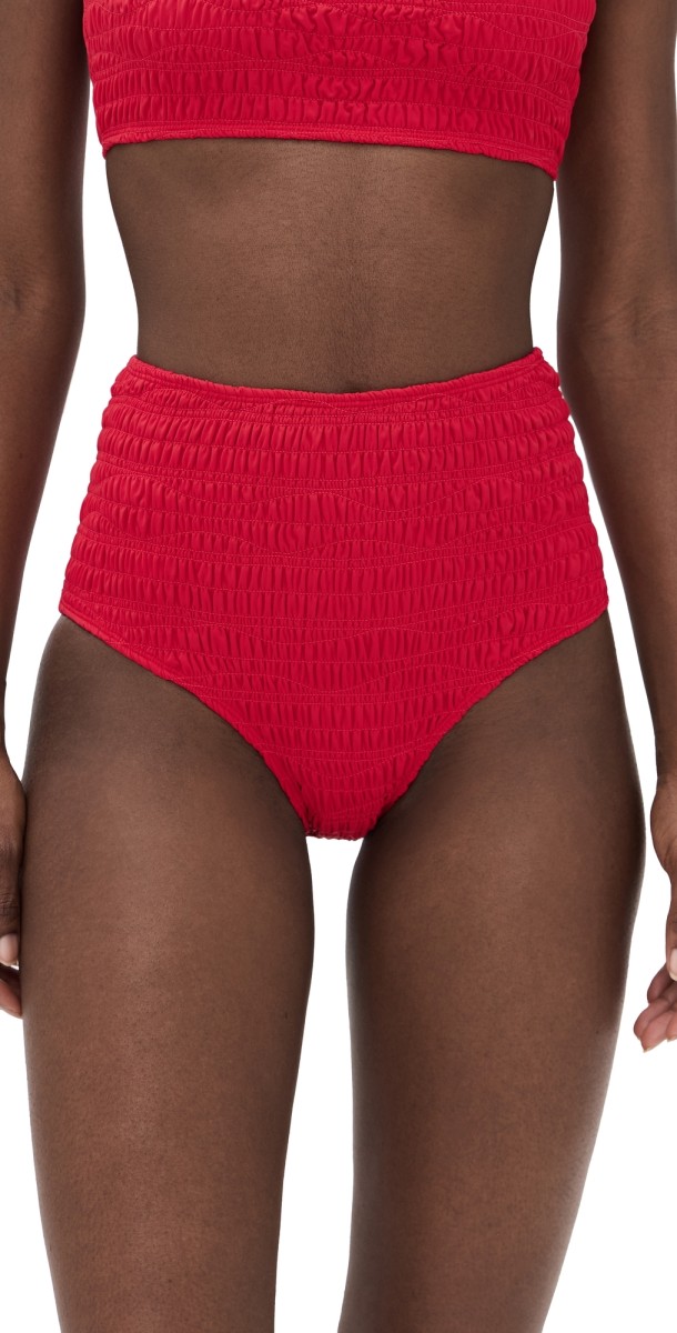 Sea Selma Solid Bikini Bottoms Red
