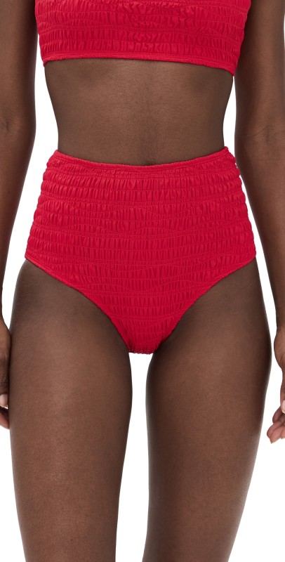 Sea Selma Solid Bikini Bottoms Red