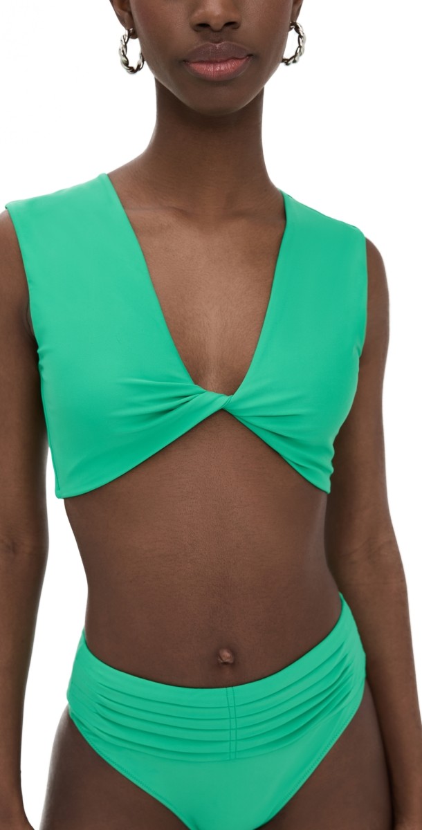 Ramy Brook Oliwia Bikini Top Palm Green