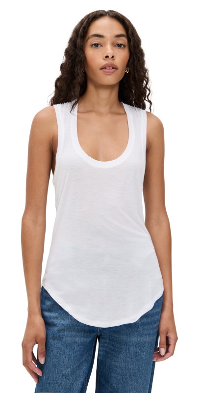 ATM Anthony Thomas Melillo Modal Jersey V-Neck Tank White