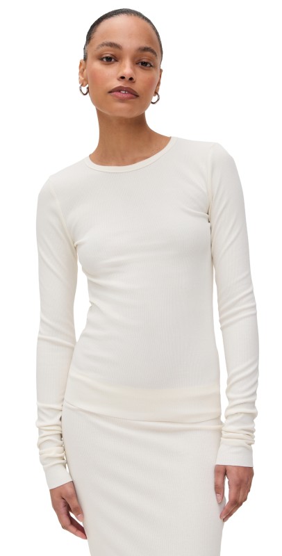 Éterne Long Sleeve Fitted Top Cream