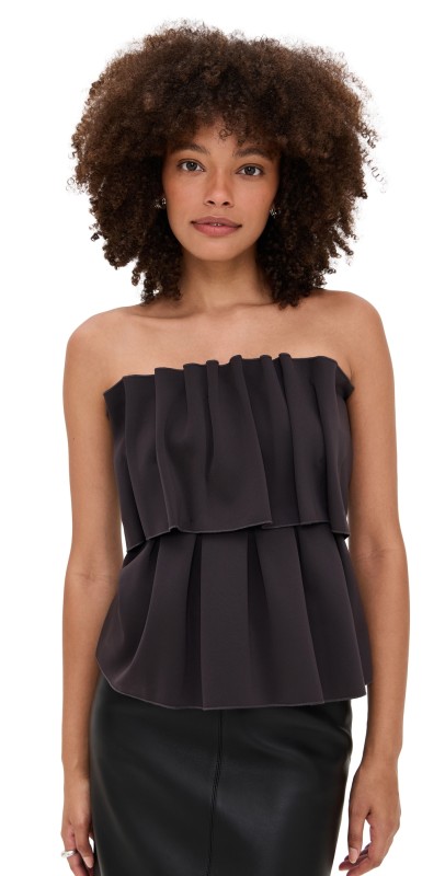 House of Dagmar Sculpted Tube Top Chocolate Brown