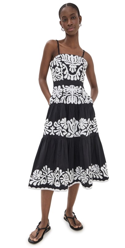Sea Agathe Appliqué Tank Dress Black