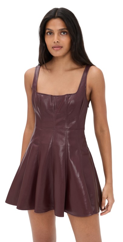LoveShackFancy Fauber Dress Oxblood