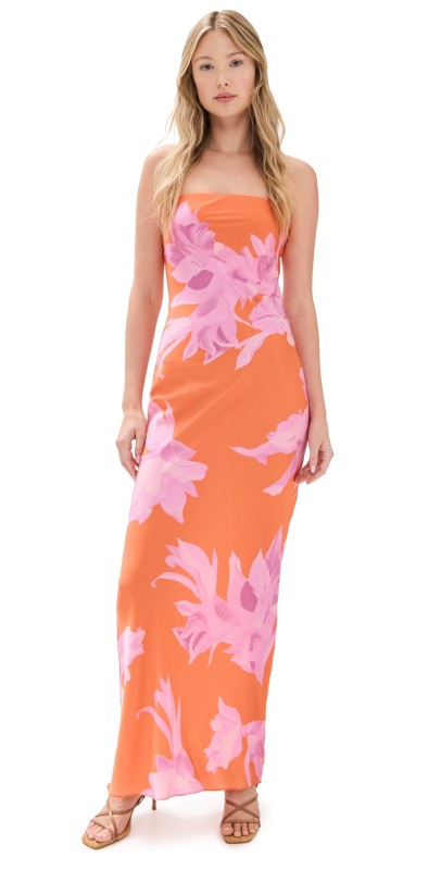 ROCOCO SAND Strapless Maxi Dress Orange
