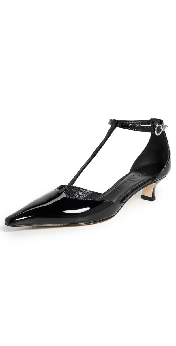 AEYDE Liz Patent Calf Leather Black Heels Black