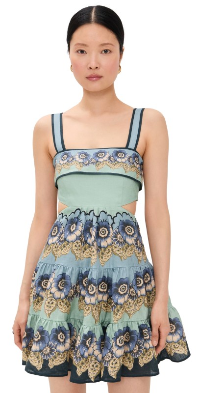 ALÉMAIS Madalena Cut Out Mini Dress Blue
