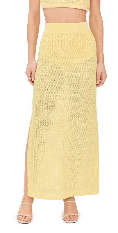 SIMKHAI Nicky Midi Skirt Buttercream
