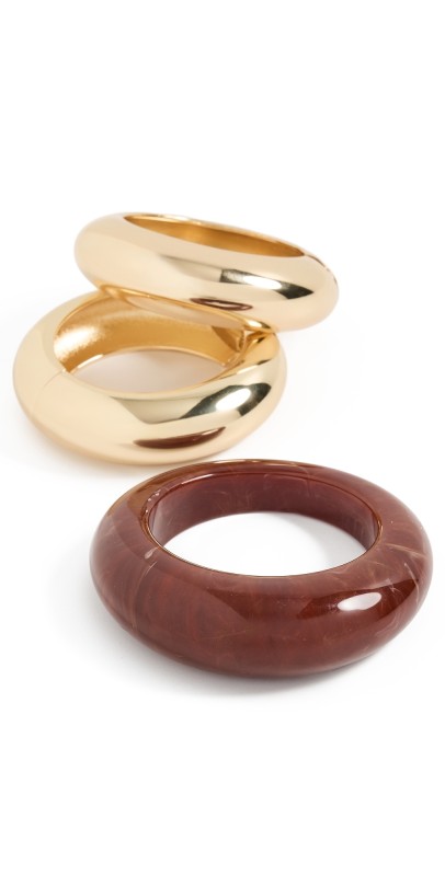 SHASHI Bangle Set Brown/Gold