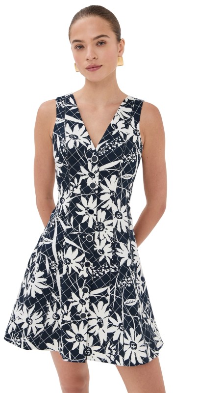 Veronica Beard Lou Mini Dress Navy/Dove