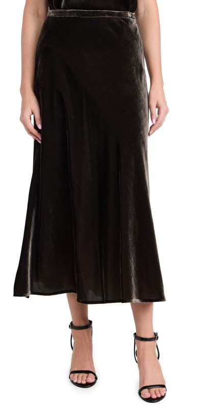 WAYF Sylvie Slip Skirt Dk Chocolate