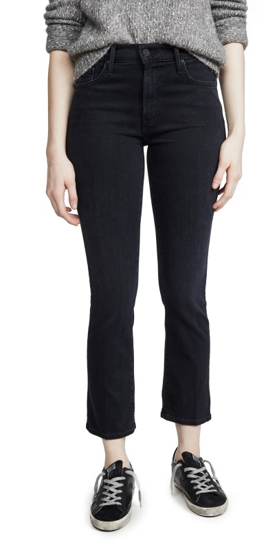 MOTHER The Insider Ankle Jeans Blackbird