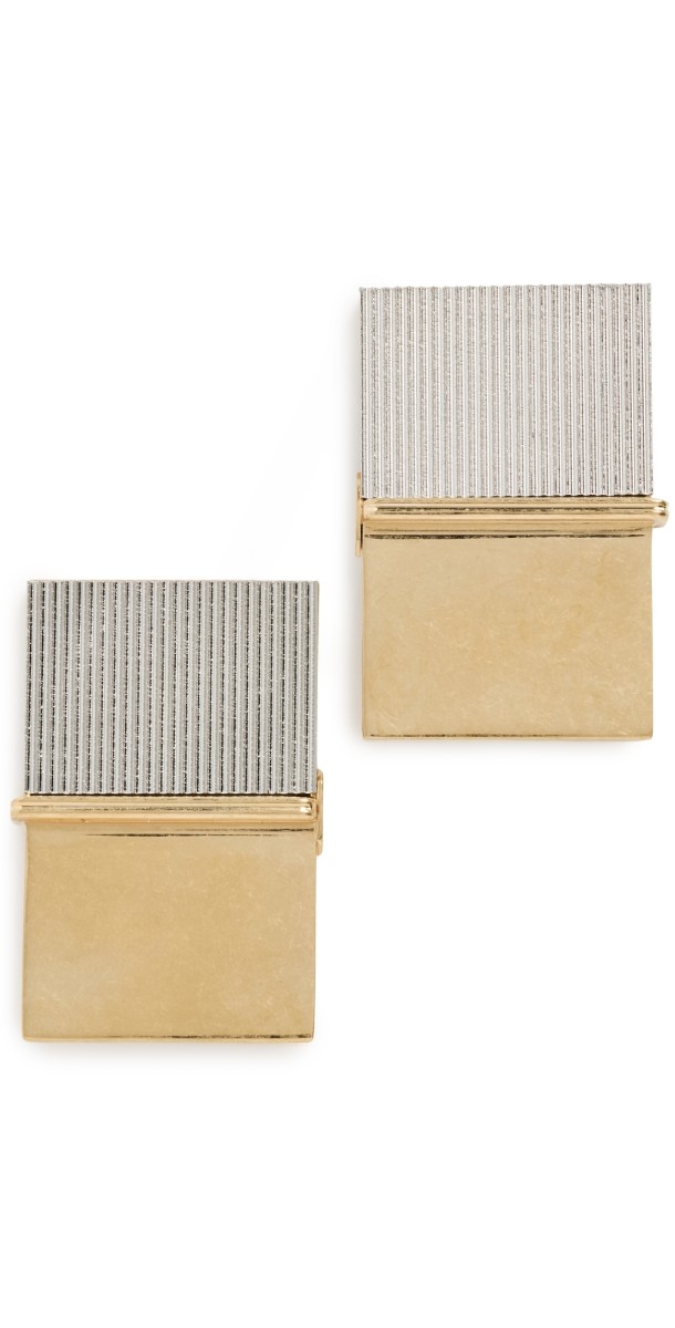 Acne Studios Small Note Pad Earrings Gold